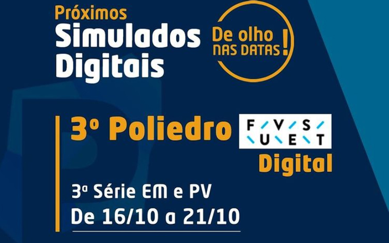 Simulado Digital disponível do Sistema de Ensino Poliedro